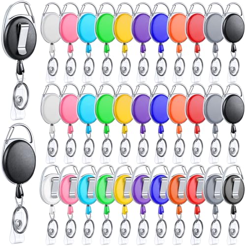 Laumoi retractable badge clips 80-pack with belt clip keyring