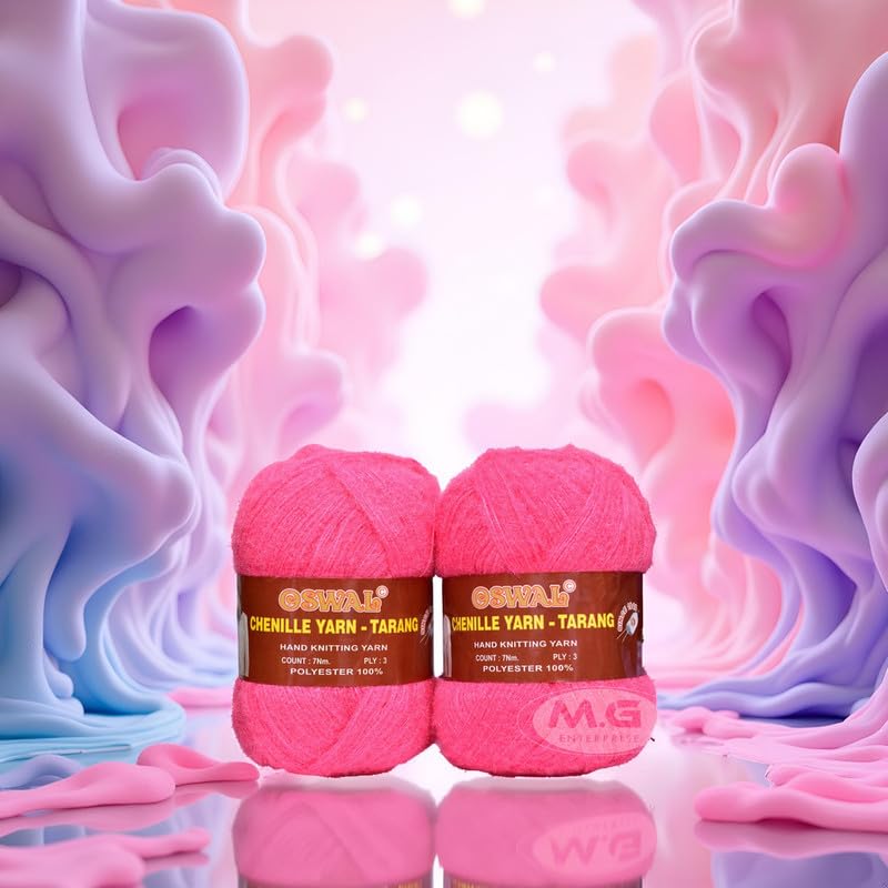 Image of M.G Knitting Wool Yarn, Soft Fancy Feather Wool Rose 400 GMS Best Used with Knitting Needles, Soft Fancy Wool-OL Art-HEI