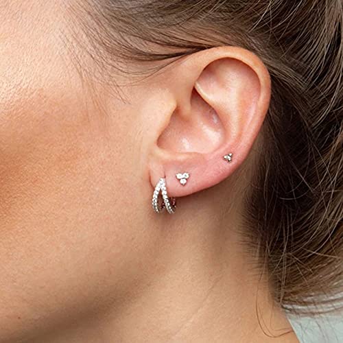 Boucles d'oreilles créoles argent 925 et turquoise véritable - 5