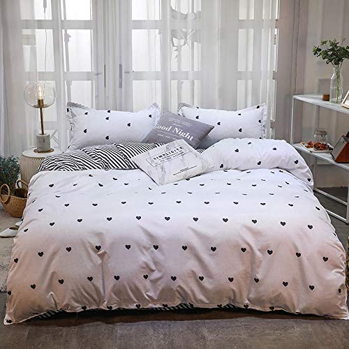 Housse de couette moderne king size à motif cœur pour une chambre cocooning - 2