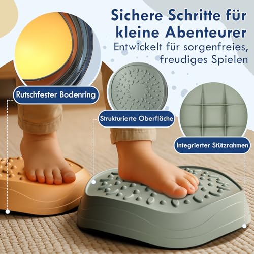 Lehoo Castle Balanciersteine für Kinder, Garten Outdoor Spielzeug Kinder, Rutschfeste Stapelsteine Stepping Stones Kids, Balance Steine Set Für Drinnen und Draußen