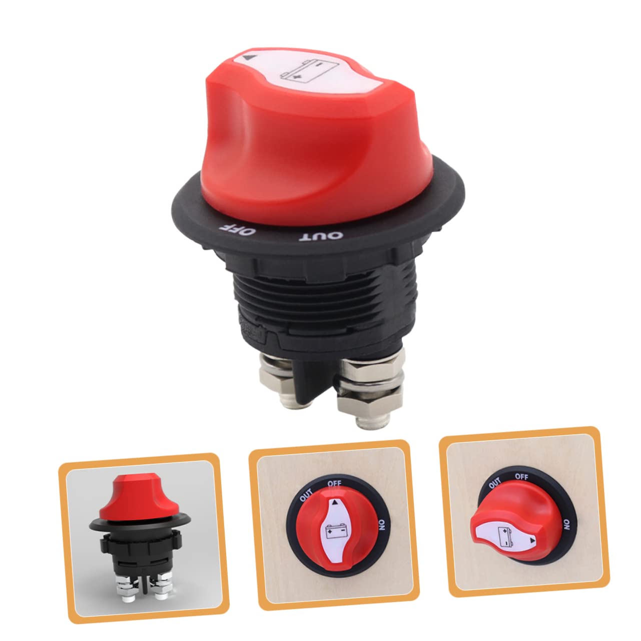HANABASS 3pezzi Interruttore Disconnessione Batteria Per Camper e Barche Accessorio Resistente Veicoli Utv e Atv Design off Protezione Perdite e Corrosione