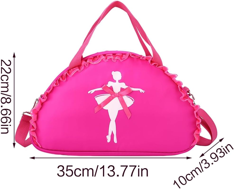 Dance Bag for Girls - Cute Ruffle Lace Ballet Duffle, Small Kids Tutu Dress Gym Crossbody Shoulder Backpack