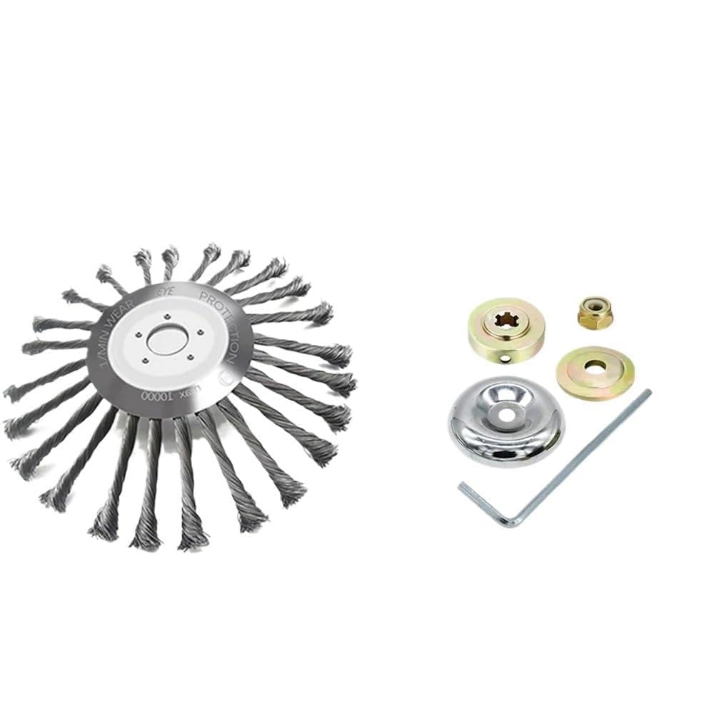 Cabezal de Corte de Alambre de Acero Compatible for cortacésped | Accesorio de repuesto for adaptador de cabezal de alambre for corte de césped a gas(10inch Set)