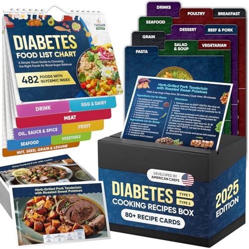 Wooden Recipe Box & Fridge Diabetes Food List Chart –