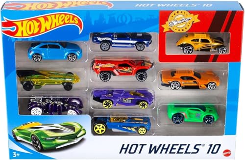 Image of Ultimate Hot Wheels Crashing Action with the Criss Cross Crash Track Set! [Amazon Exclusive] & Set Of 10 1:64 Scale Toy Trucks And Cars For Kids And Collectors (Styles May Vary) [Amazon Exclusive]