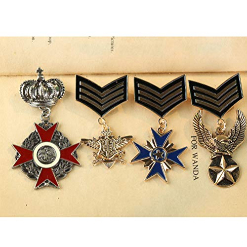 Luoem Buckles Brooch Crown Queen Medal Badge Corsages Hijab Pin Brooch For Women Men #TOP6