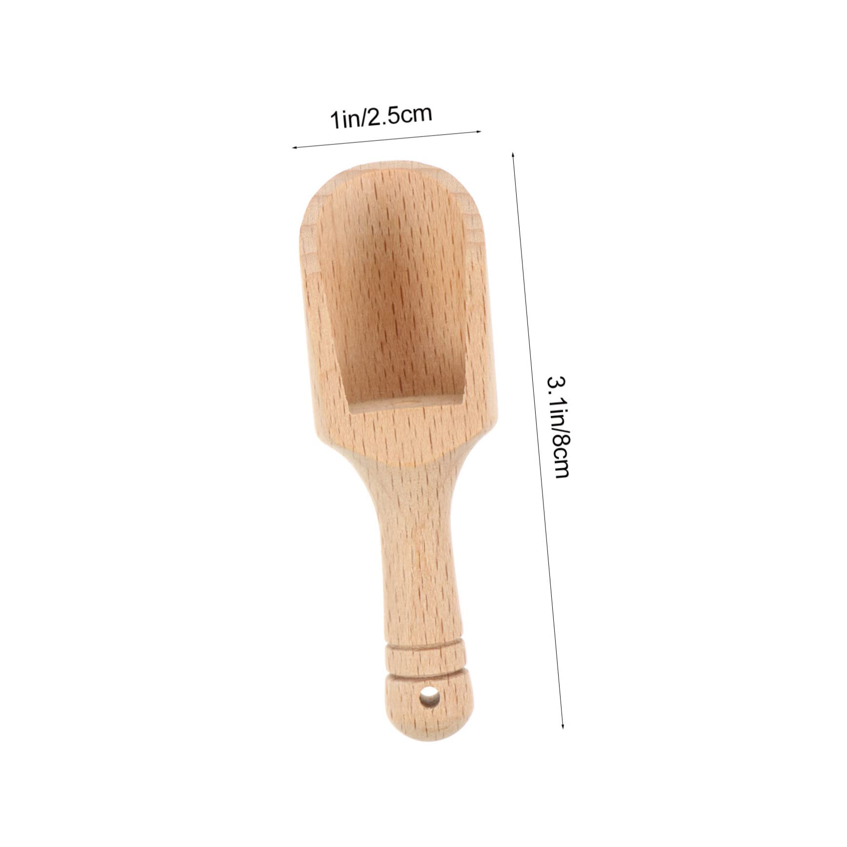 BRIGHTFUFU Lightweight Wooden Teaspoon for Loose Tea Mini Scoop for Epsom Salt Milk Powder Scoops