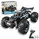 Carox 1:16 Maßstab RC Auto für Kinder, 2.4GHz Hochgeschwindigkeits-Elektro-Monstertruck, 20km/h, Dual 1000mAh wiederaufladbare Batterien, All-Terrain-Reifen, stoßdämpfende Aufhängung