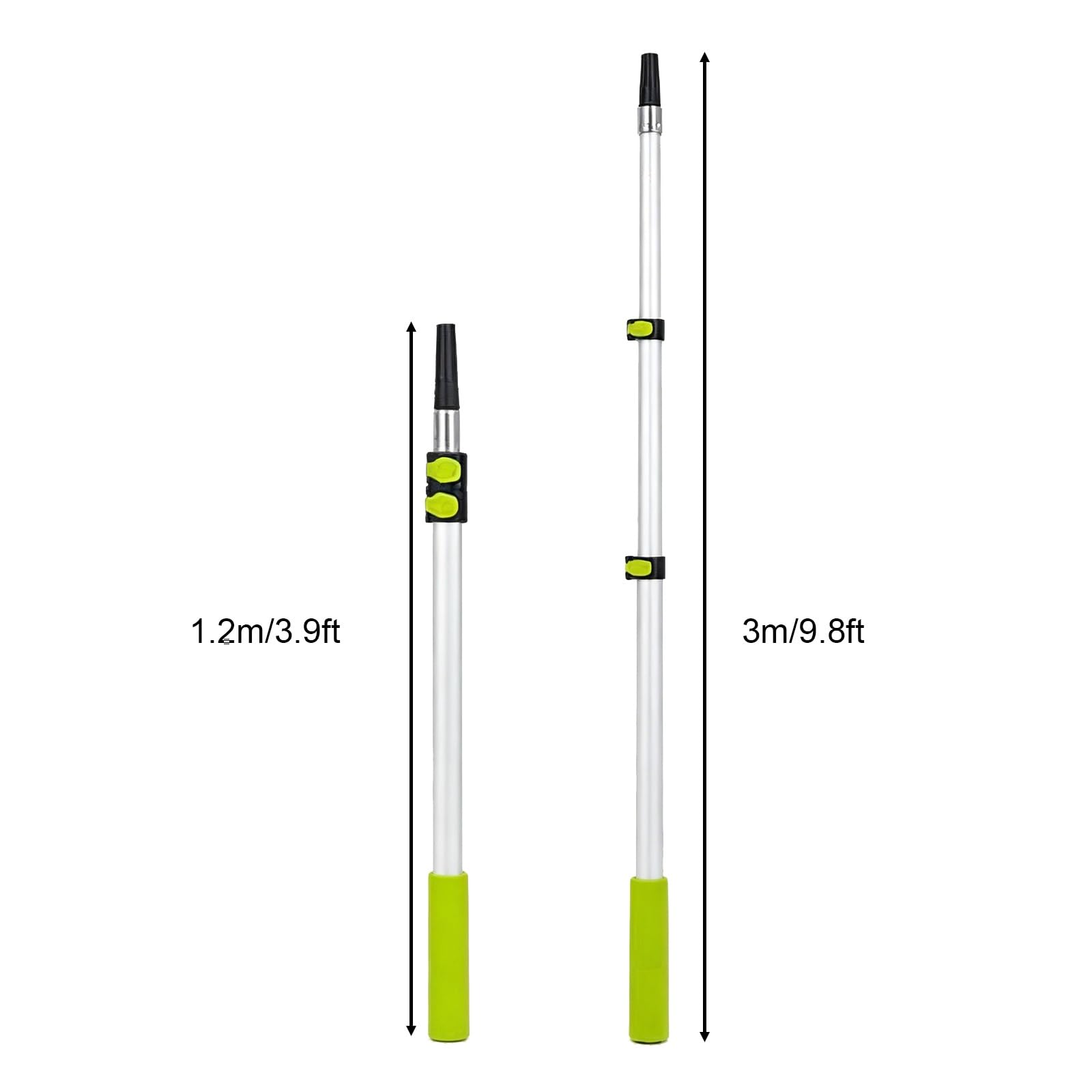 Perche télescopique légère 1,2-3 m, tête de loup télescopique