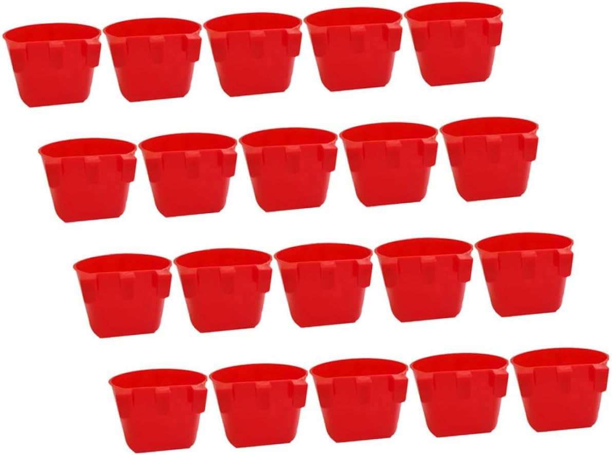 Beavorty 20pcs Bird Cage Feeder Cups Small Bird Feeding Bowls Seed Holders Hanging Watering Supplies Pigeons Pet Feeding Accessories