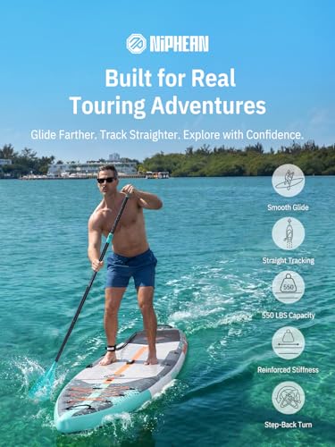 Niphean Inflatable Stand Up Paddle Board with SUP Accessories, Aqua Blue - image 7