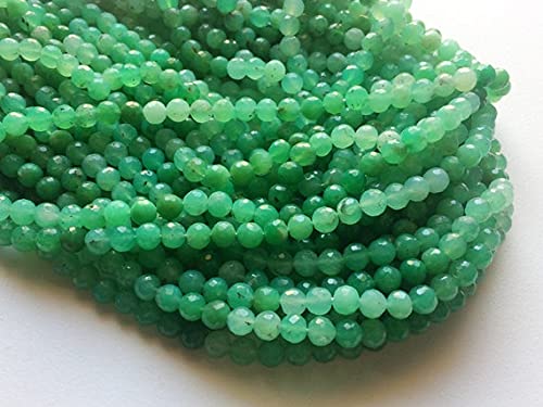 Chrysoprase naturelle haut de gamme en perles de 7mm facettées pour joaillerie