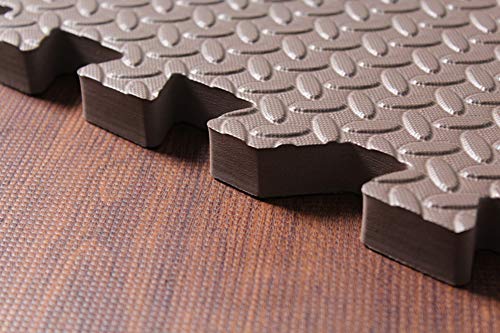 Tappeto Puzzle Venatura del Legno Morbido Eva Foam...