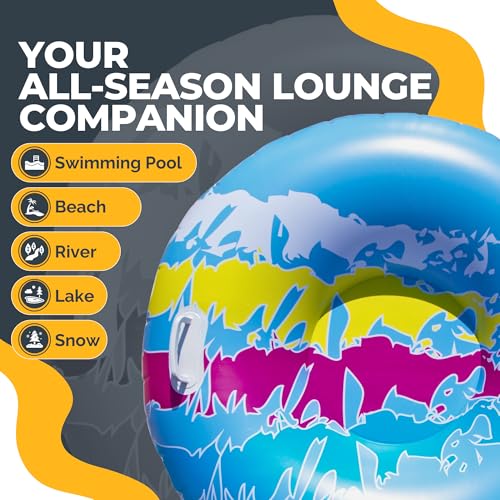 Solstice by SWIMLINE 43" Inflatable All-Season Snow Tube | Durable for Sledding & Ideal Pool Float | Fun for Kids & Adults | Ultimate Outdoor Enjoyment by Swimline - Image 6