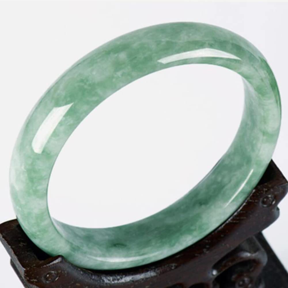 Brazalete de Jade de cuarcita de 54-64 mm con detalles verde claro