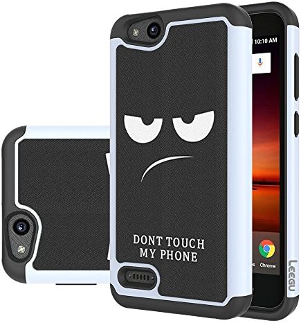 LEEGU [Shock Absorption Dual Layer Heavy Duty Protective Silicone Plastic Cover Rugged Case for ZTE Blade Vantage, ZTE Tempo X, ZTE Avid 4, ZTE Fanfare 3 - Don't Touch My Phone