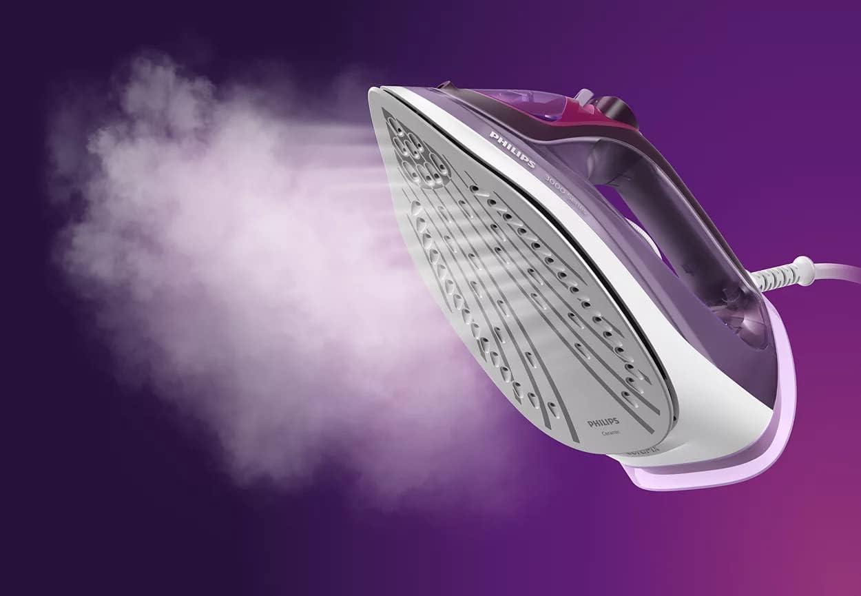Philips Steam Iron emitting a strong burst of steam