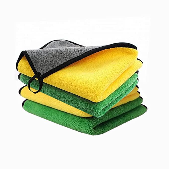 AUTOFRILL Microfiber Cloth for Car | 40×40 cm | 650 GSM | Multipurpose Cloths Kitchen Cleaning Cloth Automotive Microfibre Towels for Bike Car Cleaning Cloth Polishing Washing Detailing (4 Pcs)