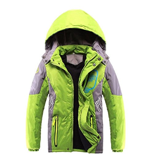 Ausom Fashion Winter Latest Boys Thicken Fleece Hooded Jacket Lightweight Warm Casual Coat Autumn Spring