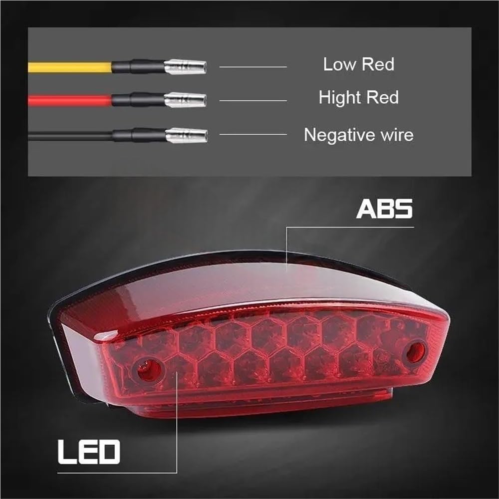 Moto Faro Anteriore Fanale posteriore a LED per moto rosso + bianco Targa per corsa Lampada freno fanale universale per ATV UTV per Chopper