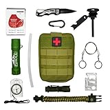 Kit supervivencia montaña Kit de supervivencia profesional | Navaja multiusos Pedernal supervivencia accesorios | Bushcraft Vivac Acampada | Filtro potabilizador de agua portátil | Survival kit