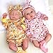 BABESIDE 3 Pcs Reborn Baby Doll Clothes for 17-22 Inch Babydolls, Floral Pattern Doll Clothes Onesies with Shoes and Headband for Lifelike Reborn Baby Dolls Accessories, Yellow