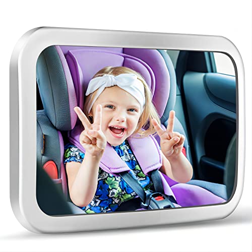 Image of Shynerk Baby Car Mirror, Safety Car Seat Mirror Newborn Essentials for Rear Facing with Wide Crystal Clear View