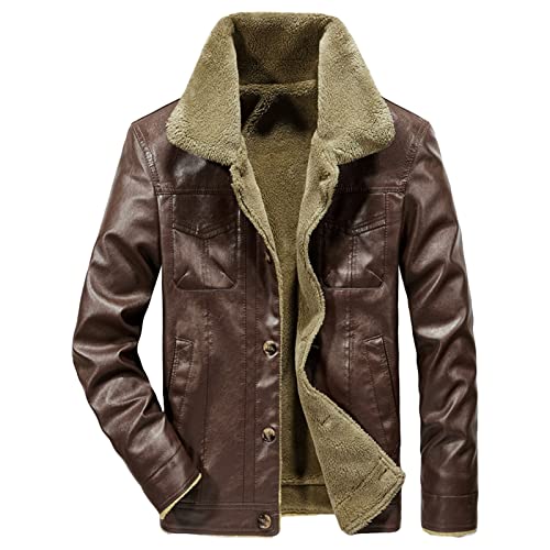 Blouson de motard slim en cuir et coton sherpa pour sorties hivernales homme