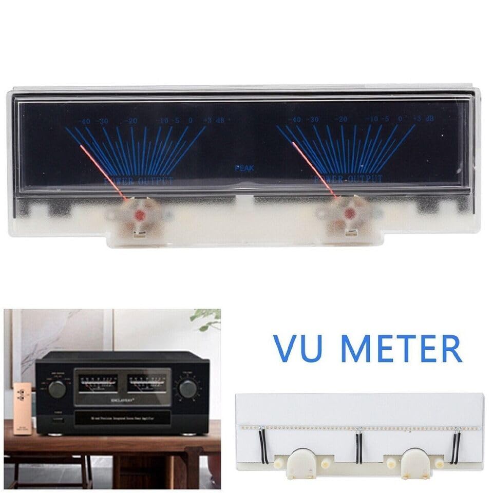 DREAWOO Accurate VU Meter Audio Level DB Meter with White Light Fit for Amplifier Panel