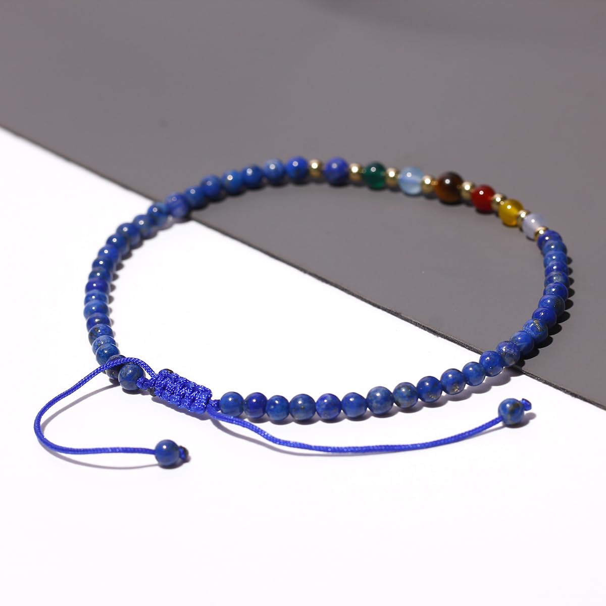 Tobilleras de 7 chakras para mujer, cristales curativos para pies de playa, piedra de lava, difusor de aceites esenciales, piedra de preocupación, equilibrio de energía, meditación, regalos de 4