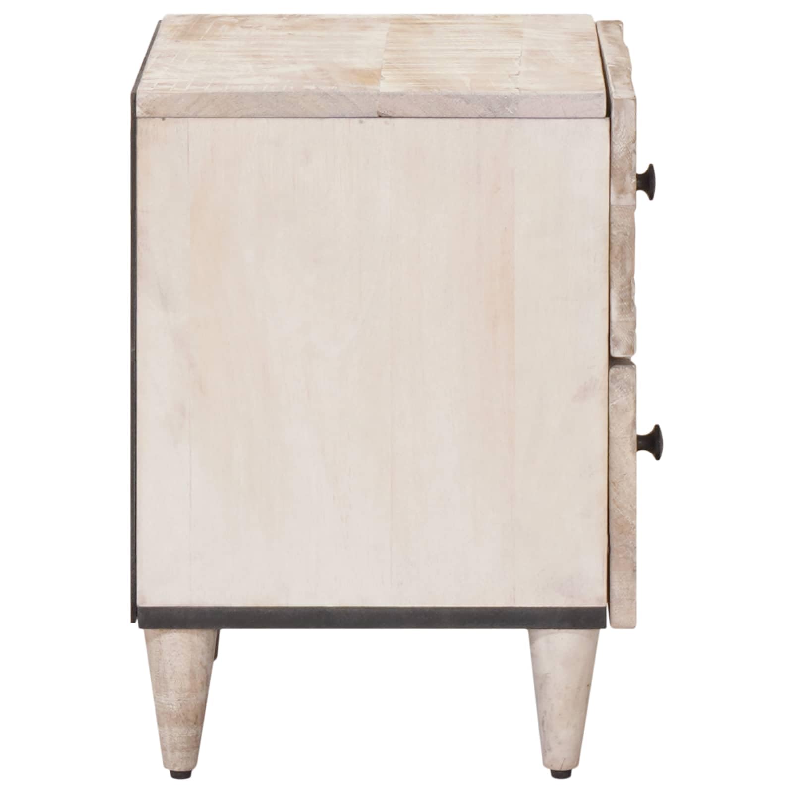 Fengshui Table de chevet en bois de manguier massif 40 x 33,5 x 46 cm