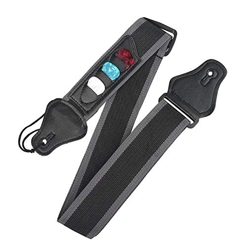Correa ajustable para bajo acústico eléctrico con porta púas integrado guitarristas de nailon ligera...