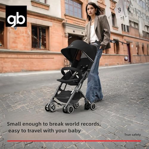 Image of gb Pockit+ All-Terrain, Ultra Compact Lightweight Baby pockit Travel Stroller for Babies & Toddlers, Carry-On Flight Luggage Compliant, Black Orange