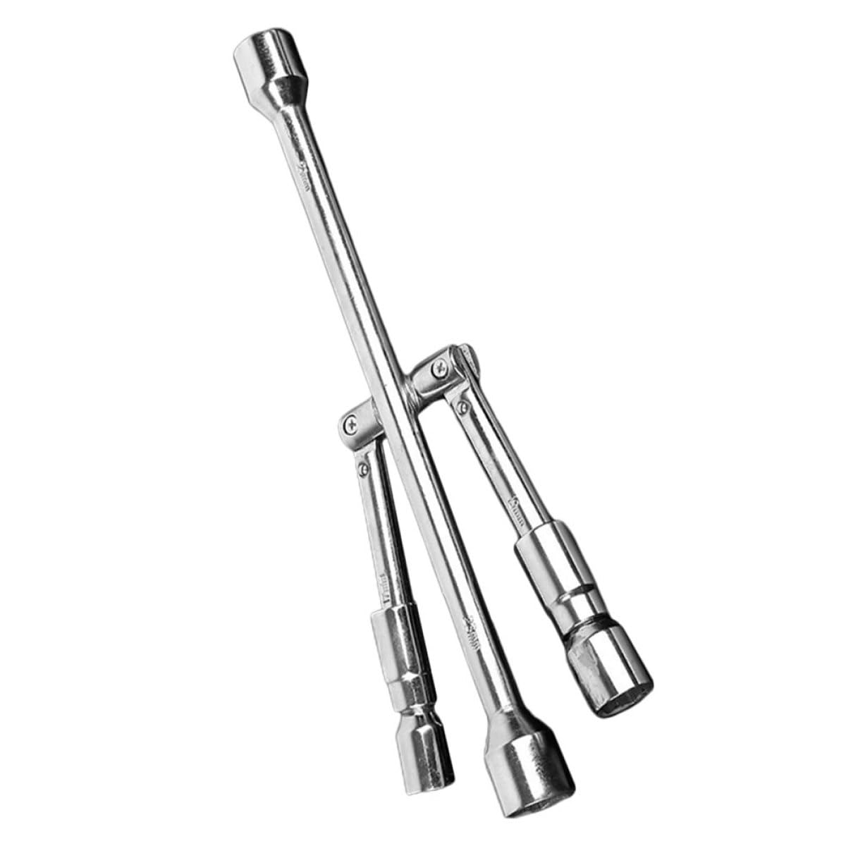 Llave para Tuercas de Rueda de Acero Plegable Agarre Cómodo, Llave Cruz de 4 Vías para Reparaciones de Neumáticos y Tuercas en Coche