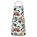 MSINCUDJ Delantales de Cocina, Delantal de Cocina Retro de Palmeras Marinas de Surfista Hawaiano con Bolsillos, Delantal de Chef Impermeable, Babero Ajustable para Unisex