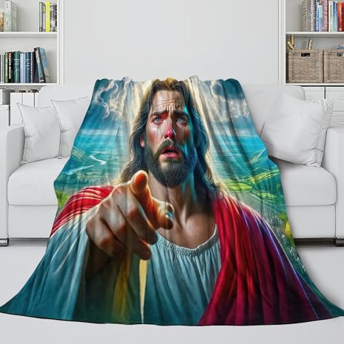 Couverture Jésus en flanelle sacrée avec impression 3D premium