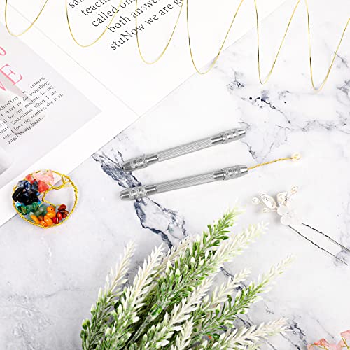 Grevosea 2 Pieces Twisted Copper Wire Tool Diy Jewelry Accessories Wire Twisting Tool With 2 Rolls Copper Wire For Jewelry Making Winding Copper Wire Mini Pin Vise Jewelry Making Supplies #TOP5