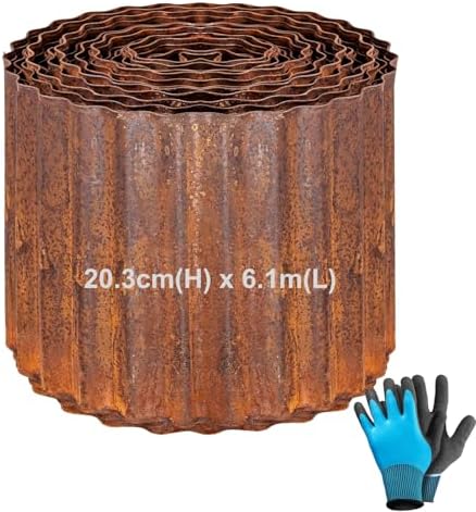 Bordure Jardin en Acier Corten 6.1M, 20cm H Bordure Jardin Exteri...