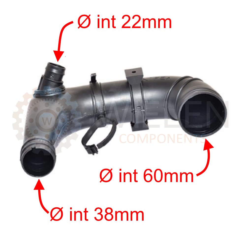 COMPATIBILE con MANICOTTO ASPIRAZIONE TUBO ARIA FIAT DOBLO IDEA PANDA PUNTO LANCIA MUSA 1.3 51793174 Nero