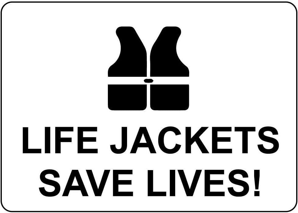 Life Jackets Save Lives Vinyl LABEL DECAL STICKER 7 inches