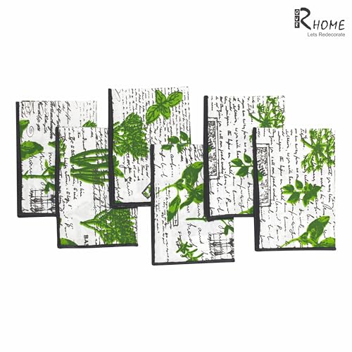 Image of R home Cotton Table Napkins Set of 6 Reusable Washable Cloth Napkins for Dining Table, Dinner, Parties, Kitchen & Cocktail Use Thick Durable Long Lasting Fabric (Basil, Set of 6)