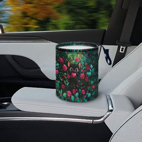 Image of Hippie Butterfly Garbage Can Mini Trash Bin Organizer Storage Bag Waterproof Portable Men Accessory Car Decor