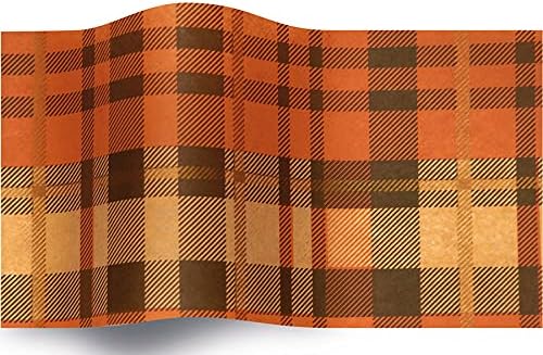 SatinWrap Luxury Printed Tissue Wrapping Paper Desert Plaid 5 sheets
