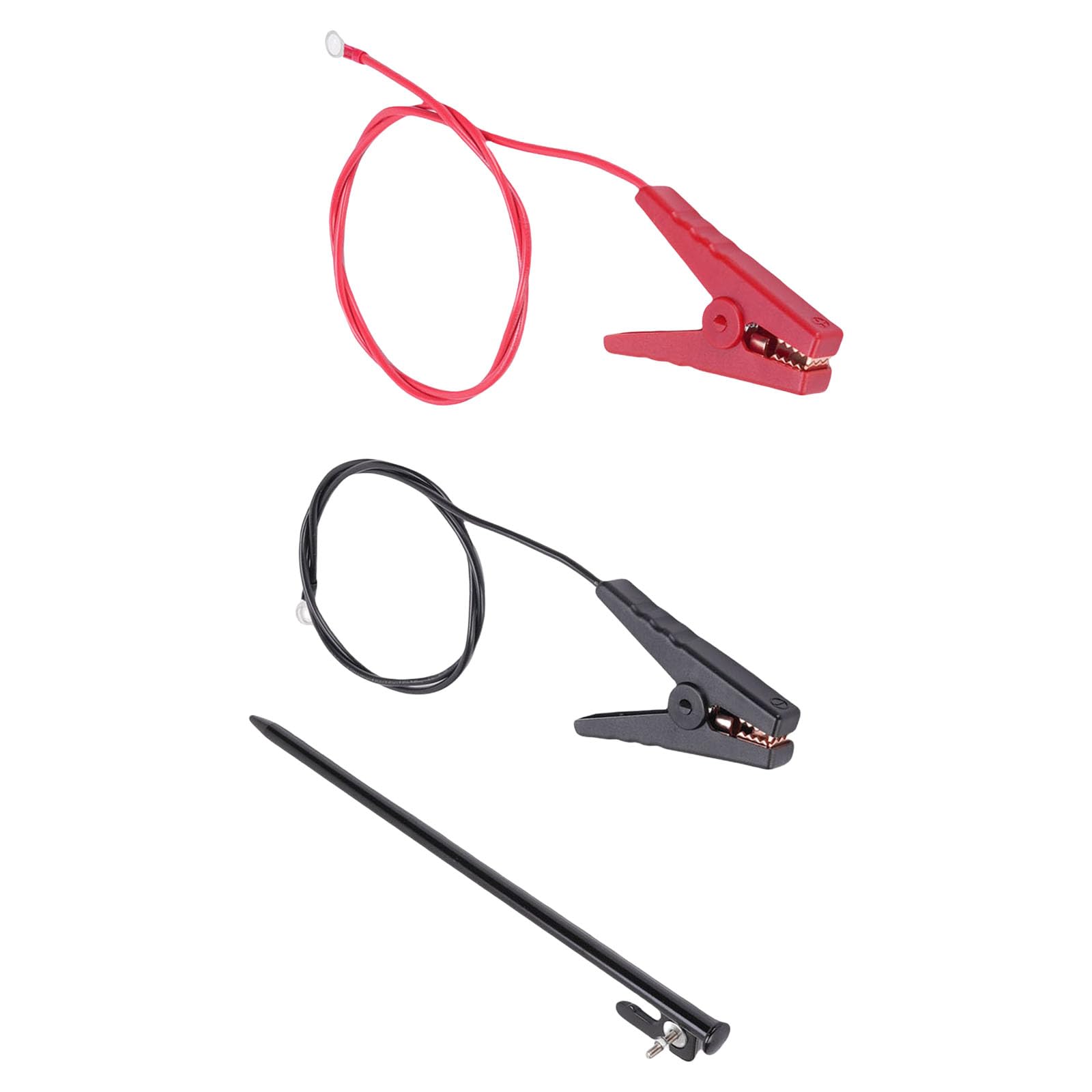 DIIOOMIEEU 2PCs Solar Fence Charging Accessories Copper Alligators Clip Insulated Leads Wire for Electric Livestock Fencing Systems