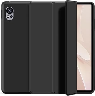 جراب حماية متوافق مع هواوي ميت باد 12X 12 بوصة 2024 من فورتبولي، جراب ثلاثي الطي رفيع مضاد للصدمات من البولي يوريثين الحراري مع حامل متين، جراب حماية بخاصية التنبيه/ السكون التلقائي (لون أسود)