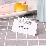 Tischkarten 100 stück Perlweiss Schmetterling Platzkarten für Hochzeiten Trauerfeiern Meetings Präsentationen 12 * 9cm
