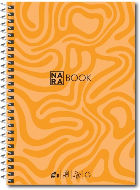 - Nara NARABOOK Smart Reusable Notebook (Tangerine Cover), Tear-Resistant, Waterproof, Tree-Free with App Integration | A5 Size | 20 Pages/40Sides