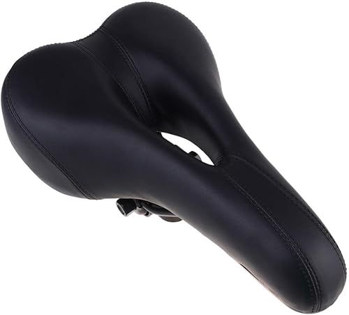 Miniatura 7 de BESPORTBLE Asiento de bicicleta acolchado para hombre para bicicleta de montaña, carretera, bicicleta de ejercicio, color negro