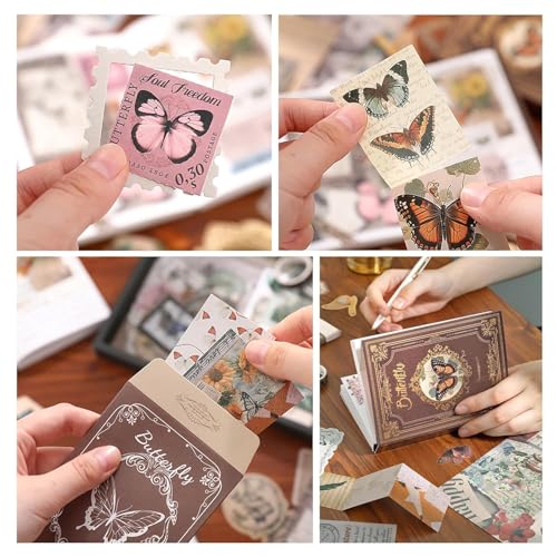 Image of VIBE VISTA Vintage Aesthetic Scrapbook Kit,346 Pcs,A6 Grid Notebook,Washi ,Envelopes,Scrapbook Papers,Folding Labels,Background Papers,Photo Frames,Calendar Stickers,Stickers (NATURE WHISPER)